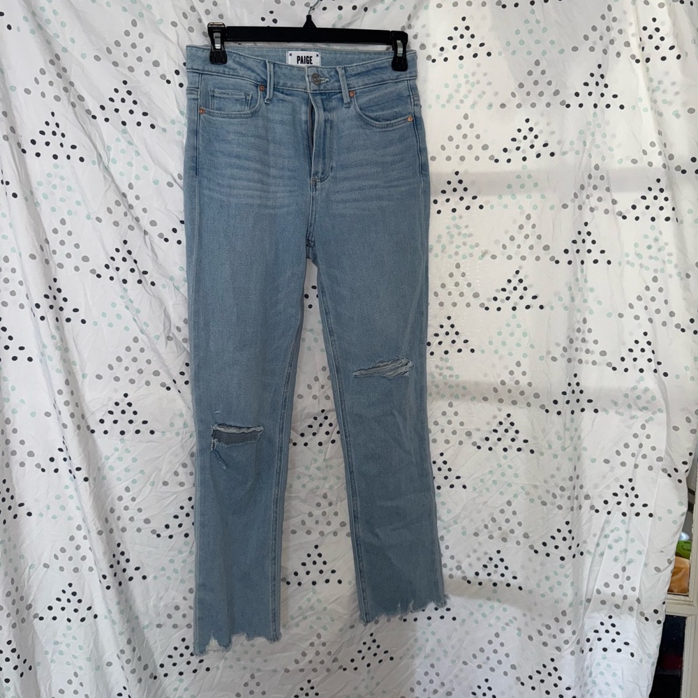 PAIGE Hoxton High Waist Fray Hem Ankle Skinny Jeans